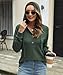Hoodies for Women Long Sleeve Shirts Fall Fashion V Neck Sweatshirts with Buttons Casual Trendy Pullover Tops Dark Green