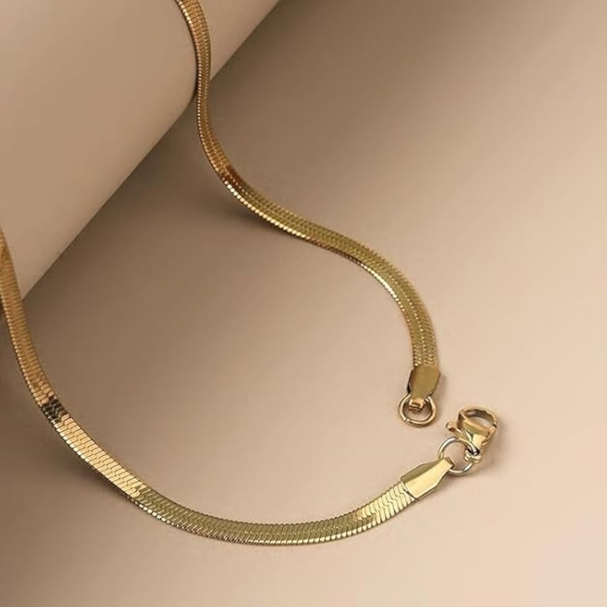 Waterproof Golden Plated Snake Pendant with Chain for Unisex