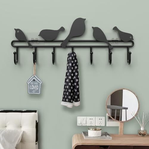Perchero de pared resistente con 7 ganchos de hierro decorativo para sombreros 8