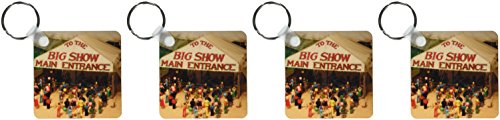 3dRose Circus In Town - Key Chains, 2.25 x 4.5 inches, set of 4 (kc_11424_2)