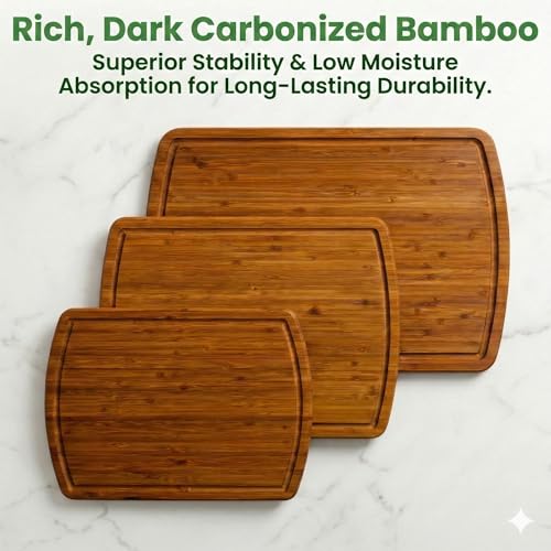 Image of Bamboo Cutting Board Set of 3 - Dark