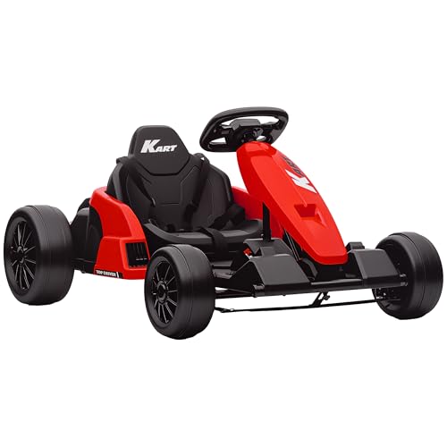 Qaba Electric Go Kart, 24V 9Ah Big Battery, Kids Drift...