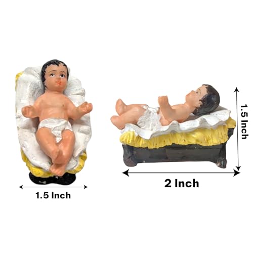 Image of KariGhar 15 pcs Nativity Set /Crib Set 8 INCH Perfect for Christmas Gifting & Decoration Pack Includes Mary,Joseph,Baby Jesus, Angel, 3 Wise Men, The Shepherd, 6 Animals Multicolor.