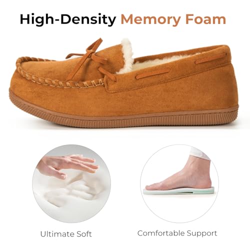 Image of HomeTop Women's Moccasins Slippers Memory Foam Indoor House Ladies Shoes