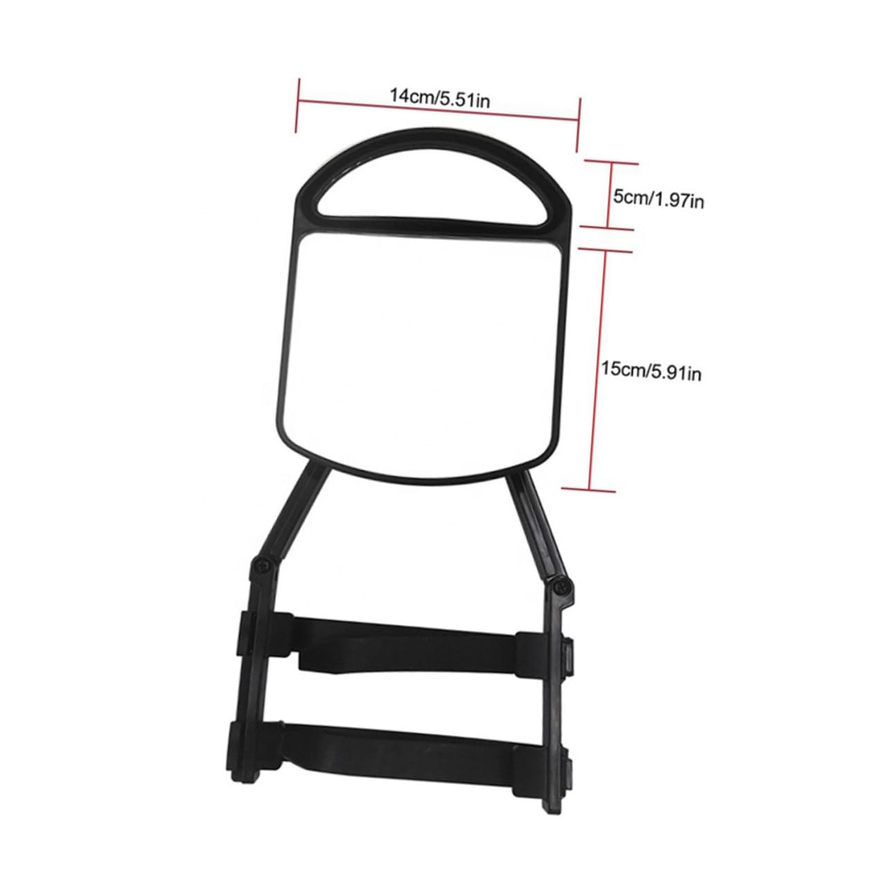 Espejo Extensión Lateral Negra de Remolque para Coche y Camión Ajustable de Nylon y Pp Clips Regulables y Correas de Goma para Caravanas y Remolques