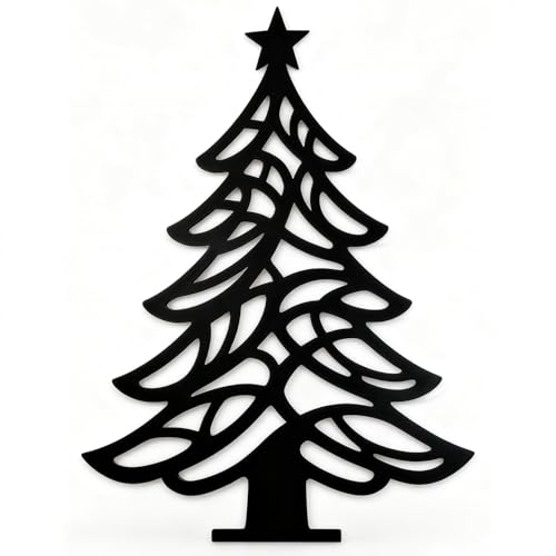Metal Wall Art Christmas Tree: Black Metal Wall Tree, Minimalist Rustic Tree Decor for Living Room Bedroom Bathroom Dining Room Outside | Housewarming Gifts, Modern Farmhouse Decor Deals, Year Round