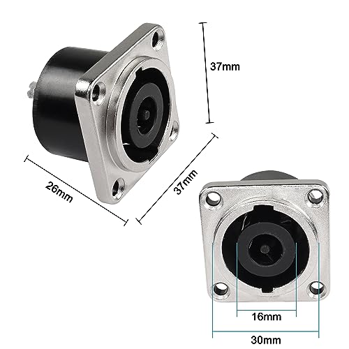 Conector panel Speakon NL8MPR hembra 8 polos plateado x2 miniatura 4