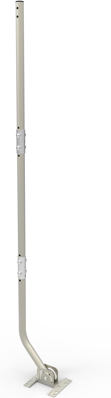 CeKay Outdoor Antenna/Weather Station Adjustable Mounting Pole with Extension Universal Mount Brackets - Easy Installation, Solid Structure, Weather Proof (1" Diameter, 49 1/2" Arm Length)