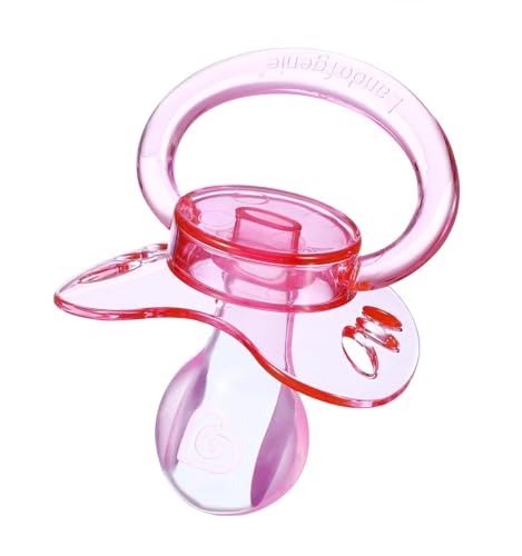 Image of Landofgenie Large Shield Adult Size Pacifiers Butterfly Shape Transparent Design Pacifier Pink
