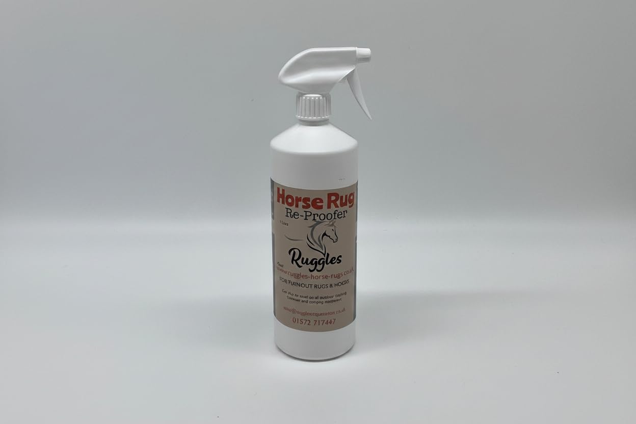 Ruggles Spray On Re-Proofer 1 Litre | Water Based Effective Fabric Sealer for Waterproofing Turnout/Lycra Horse Rugs Hoods and Other Fabric