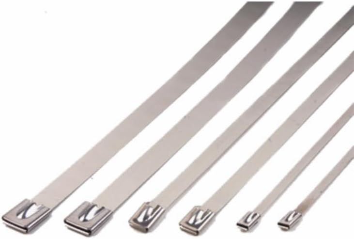Cable ties, Stainless Steel Metal Tie Zip Wrap Exhaust Heat Straps Induction Pipe 4.6mm Width 100-700mm 304 Material4.6(20pcs,4.6mmx400mm)