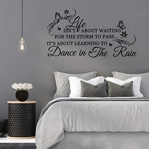 Haofy Life Isn't About Waiting for The Storm to Pass.It's About Learning to Dance in The Rain Wall Sticker Removable Wall Paper Home Bedroom Decor Art Motto Decor Sticker for Room Decoration - Image 3