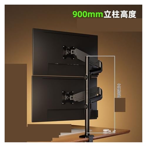 Support deux écrans sans perçage avec colonne de 75cm pour double moniteur