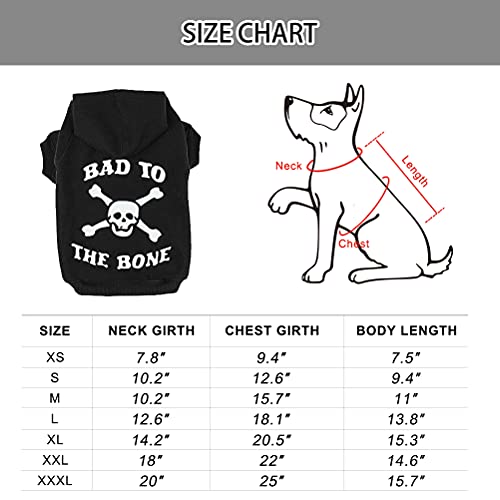 EXPAWLORER Dog Hoodie - Bad to The Bone Lettered, Dog Sweater with Hat, Pet Fall Cold Winter Clothes with Built-in Leash… - Image 3