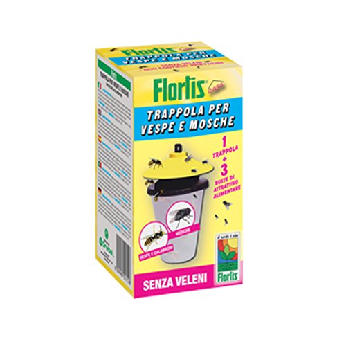 Flortis 1332700 Cattura Vespe Mosche, Giallo, 12.5x12.5x22 cm