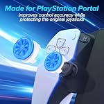 DLseego Thumb Grips Caps for PlayStation Portal Remote Player, Full Protection Anti-Slip & Anti-Scratch Anti-Fingerprint Protective Cartoon Button Cap Cover 2 Thumb Stick Caps - Blue