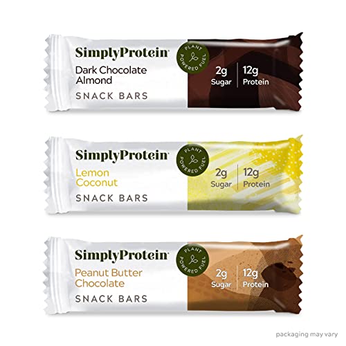 Simply Protein - Crispy Vegan Protein Bars Variety Pack, 3 Flavors - Plant Based, Protein Snacks - 13g Protein, 2g Sugar, 7g Fiber - Gluten Free, Non GMO, Kosher - 12 Bars - Thumbnail 7
