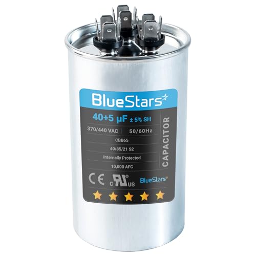 [2025 Upgraded] BlueStars 40+5 uF 40/5 MFD 370V or 440 Volt