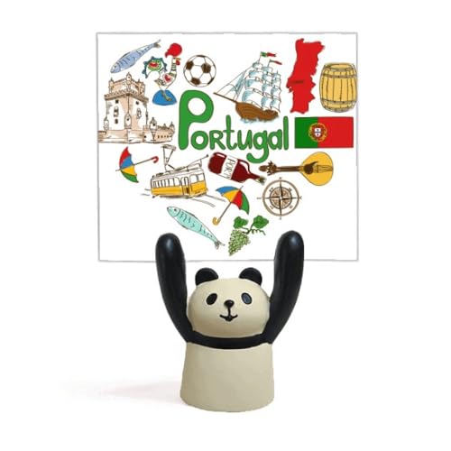 Support drapeau Portugal cœur design panda en résine haute finition