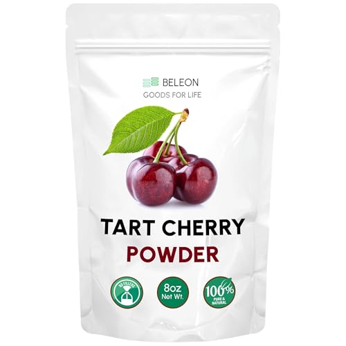 Tart Cherry Powder 8 oz - Pure All Natural Powder for Juice Tea Smoothies Baking Beverage Rich in Anthocyanins