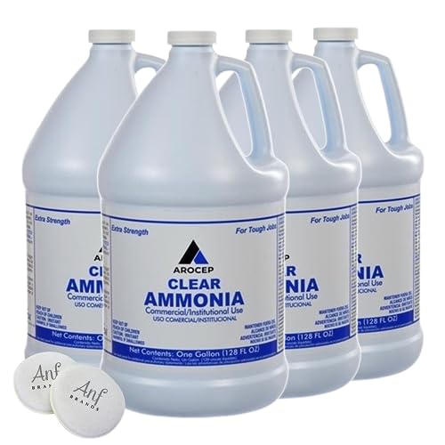 ANF BRANDS (4 Pack) - Clear Liquid Ammonia Liquid, 1 Gallon Jugs Cleaning sponge