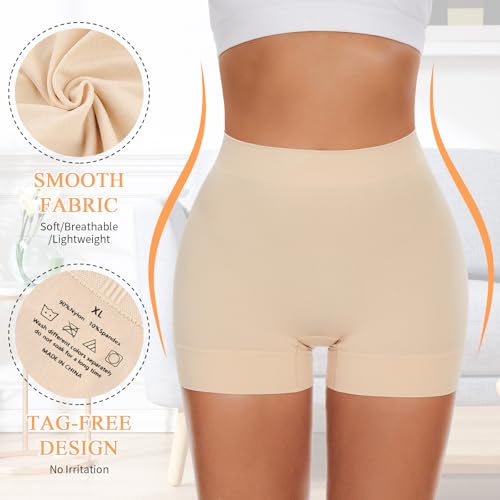 Image of FRESBEIT Slip Shorts for Women Under Dress,Boyshorts Panties Anti Chafing Boyshorts Smooth Shapewear Shorts