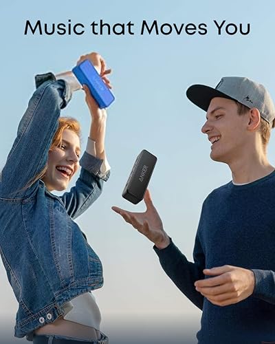 Image of Anker SoundCore 2 12W Portable Wireless Bluetooth Speaker: Better Bass, 24-Hour Playtime, 66ft Bluetooth Range, IPX5 Water Resistance & Built-in Mic, Dual-Driver Speaker for Beach, Travel, Party