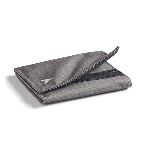 Image of Allett Trifold Wallet, Charcoal Grey | Nylon, RFID Blocking | Slim, Minimalist, Water Resistant, Thin, Front Pocket | Holds 2-12 Cards, Flat Bills, Receipts & Coins | For Men & Women