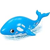 HyDren 79' Giant Inflatable Whale Pool Float Realistic Sea Animal Ride-On Toy with Handles for Kids Adults, Blow up Summer Gift Supplies, Beach Swimming Pool Party Decor (Blue)