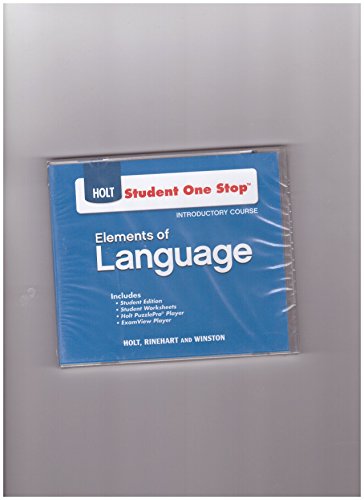 Student One Stop CD-ROM Holt Elements of Language Introductory Course