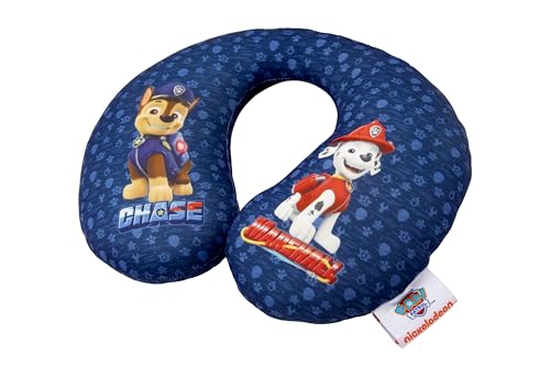 Paw Patrol Nackenkissen für Kinder mit Chase und Marshall Charakteren. Perfekt für Reisen. Besonders bequem und waschbar, Junge, Blau
