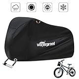Eyein Fahrradabdeckung Wasserdicht, 210T Oxford Gewebe Fahrradgarage Plane Regen Schnee Staub UV Rost Windbeständig mit Schlossloch für 1-2 MTB Rennrad Hybridfahrrad E-Bike, 200x110x70cm
