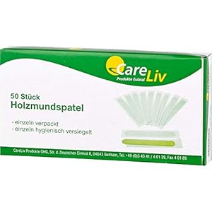 CareLiv Holzmundspatel einzeln verpackt 50 St