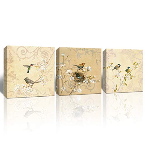 Birds Canvas Prints Wall Art Pictures Abstract Flowers Paintings Artworks for Living Room