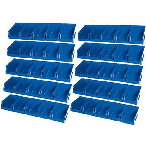 Tayg Pack Kit Colgar 50 Gavetas de Plastico nº51 - Organizador de Tornillos, Cajones, Caja de Almacenamiento, Estanteria Pared, Estanterias Almacenaje, Cubetas de Plastico Rectangulares, 52x17x8cm