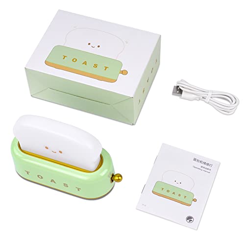 URAQT Decorative Table Lamp, Cute Night Light Green Toast Lamp, Dimmable Toast LED Night Lamp with Timer, Portable Bedroom Bedside Sleep Lamps Creative Bread Night Light for Baby Teens Girls Boys - Image 7