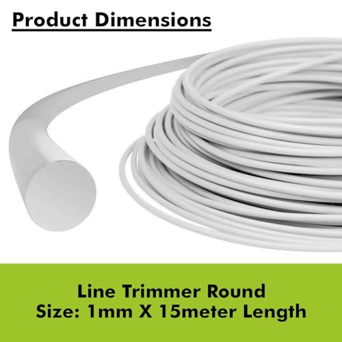 Image of GIGAWATTS High-Strength Trimmer Line for Grass Trimmer, String Trimmers & Brush Cutters | Heavy Duty Round Nylon Rope for Weed Strimmer Machine (1 mm x 15 m, Random Color)