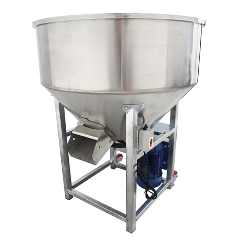 HQHAOTWU 201 Stainless Steel Feed Mixer Vertical Granular Plastic Mixing Machine for Animal Feed Mixing and Stirring 200KG/440LBS Capacity Stirrer 4KW 1440r/min