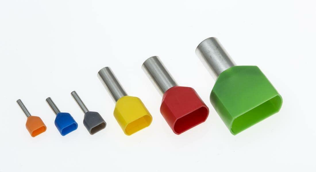 Rpi shop - 4 SQMM (TE4010) Twin Wire Ferrules Copper Crimp Connectors, Twin Insulated Ferrule Pin Cord End Terminal, Twin EHI Terminal, Color Gray, Pack of 100 Pcs — Amazon image 2