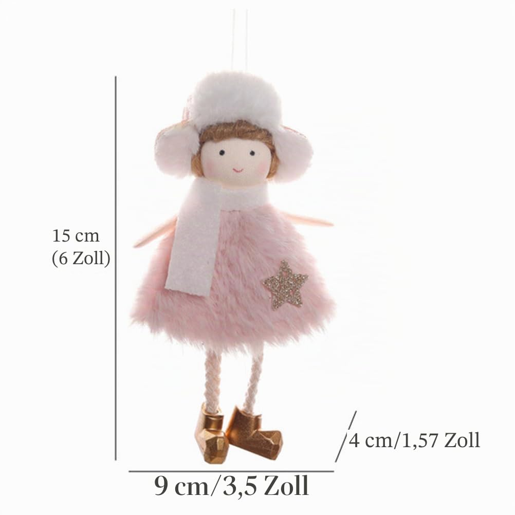 IMIKEYA 4 Stück Plüsch Weihnachtsbaum Engel Anhänger niedliche Weihnachten Engel Puppe Weihnachtsbaum Ornamente für Weihnachts Dekoration Party