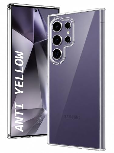 Image of DIZORO Compatible with Samsung Galaxy S24 Ultra 5G Back Cover Case Clear,[ Anti Yellow ][Military Grade Protection] Hard PC Back Cover Transparent