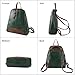 ZWSHEXUAN Vintage Style Leather Backpack Womens Backpack Travel Fashion Designer Ladies Shoulder Bags with Wristlet (Dark green)