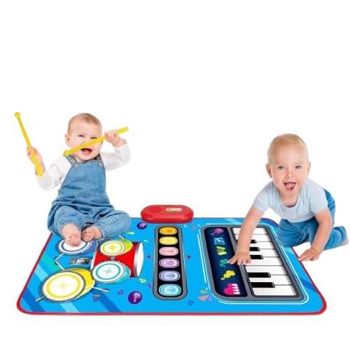 Space Enterprises Baby Musical Mat Toddler Toys Age 1-2 - 2 in 1 Piano Drum Babies Play Mat - Infant Music Toy 12-18 Months Babies Birthday Boys Girls-image-22