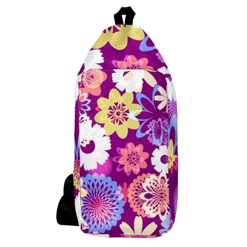 Sac à dos de voyage au motif floral abstrait au design multicolore unique