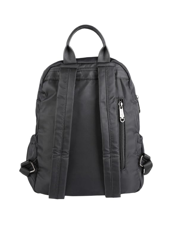 COVERI COLLECTION Zaino Donna in Nylon, Doppia Tasca con Zip, Dimensioni 32x26x12 cm, Tasche Multiple, Spallacci Regolabili Art.8006-4 (NERO)