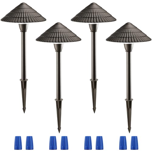 Image of LEONLITE 4-Pack LED Low Voltage Landscape Path Lights, 12-24V AC /DC, 4000K