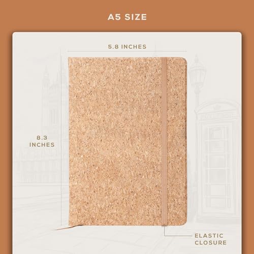 BEECHMORE BOOKS Lined Journal Notebook, 5.8 x 8.3 inch, A5 160 Lined Pages, Hardcover Leather Journals for Women, Men, Writing and Notebooks for Work - 120 GSM Thick Paper, Gifts Box Included - Thumbnail 2