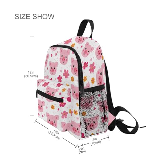 Pink Pig Preschool Backpack Flowers School Backpack Daycare Bookbag for Kids 3-84