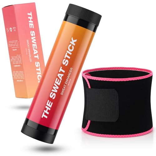 Demissle Sweat Gel Stick with Waist Trainer7.1 x 41 in 11.15 OZ Hot Cream for Belly Fat Burner Workout Enhancer Waist Trimmer Fragrance for Stomach Women Men