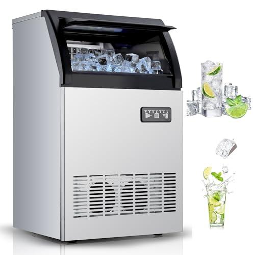 GarveeHome Commercial Ice Maker Machine, 120 LBS/24H, Efficient Ice Production, Ice Machine, Quiet & Energy-Saving, 40 Ice Cubes in 12-15 Min, 40 LBS Storage, LED Display, for Home Bar Office Party